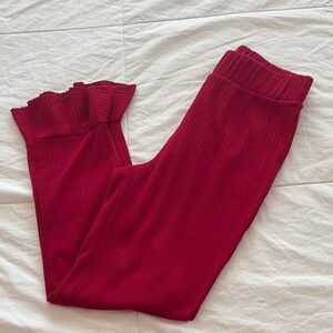 Red Ribbed Pants